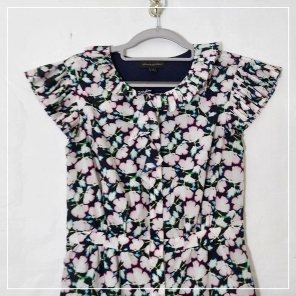 Banana Republic Dress Women 4 Floral‎ Button Cottagecore Garden Party  Prairie